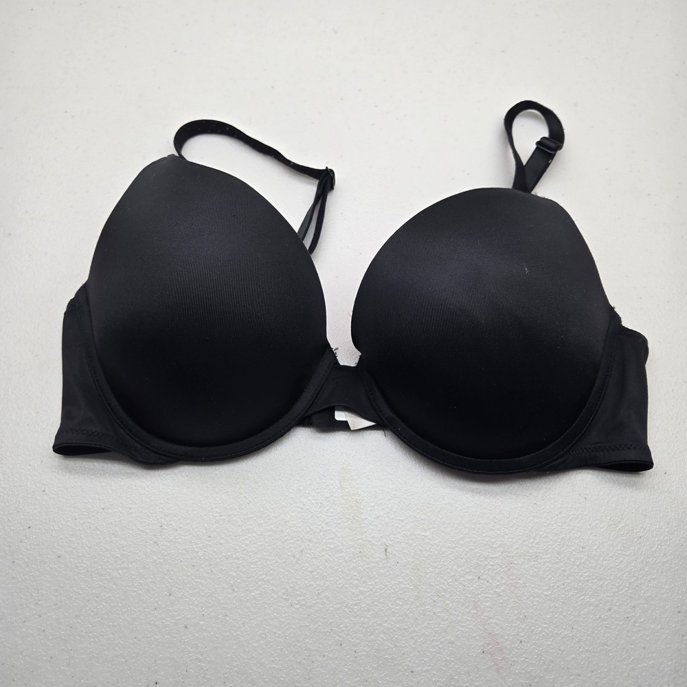 Victoria's Secret PINK Women Bra 34D Black Outside Pink Lining T Shirt